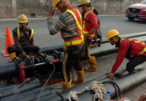 Paket D2 - Pemasangan Jaringan Pipa Transmisi ND 600 mm Jl. Pantai Indah Selatan, Tanggul Dinas Kehutanan, Jl. Pantai Indah Timur, Jakarta Utara